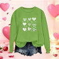 thumbnail image 1 of Xuyuer Valentine's Day Heart Print - Women's Loose Round Neck Long Sleeve Top for Casual Lover Themed Outfits, Cozy Seasonal Wear, Couple Matching Style & Romantic Gift Holiday Apparell, 1 of 5