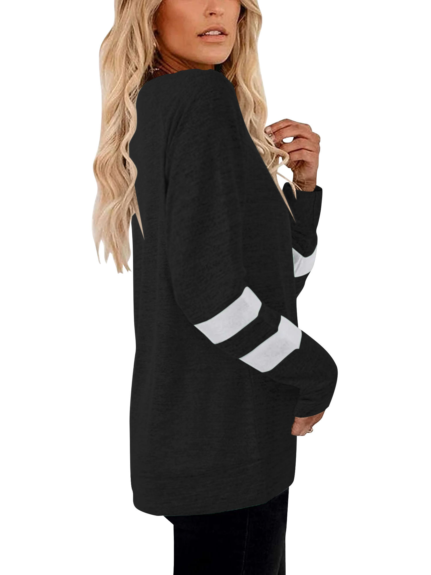 Temofon Women's V-Neck Color Block Pullover Top photo 5