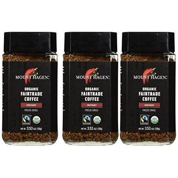 Mount Hagen: Organic café liofiliza Café Instantáneo ( Pack of 3 x 3,53 oz) (Pack of 3)