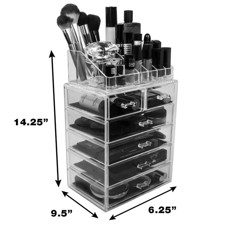 2 Pack Stackable Makeup Organizer Storage Drawers, Vtopmart Clear