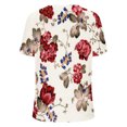 thumbnail image 5 of Hauts d'Été pour Femmes Grande Taille à Manches Courtes Femmes T-shirts à Col en V à Imprimé Floral Mode Confortables Blouses pour Femme Hauts T-Shirt à Col en V Femmes en Liquidation, 5 of 5