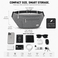 thumbnail image 3 of Entchin Women's Fanny Pack Crossbody Belt Bag with 4 Zipper Pockets Adjustable Strap Lightweight Water Resistant, 3 of 9