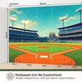 thumbnail image 4 of 69"x98" Wall Mural Peel and Stick Wallpaper Baseball Stadium Bright Sky Empty Seats Wall Decor Self Adhesive Removable Wall Stickers for Bedroom Living Room, 4 of 7
