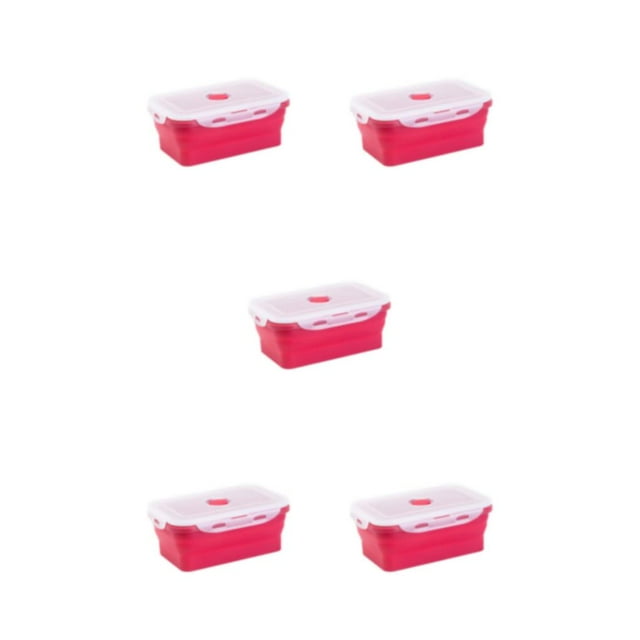 Baohd Silica Gel Convenient And Stylish Solution For Quick Lunch Break With Multiple Colors And Specifications To Choose red 350ml 5Set