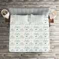 thumbnail image 2 of Ambesonne Vintage Quilted Coverlet 3 Pcs, Bikes Hipster Retro, King Size, Soft Pink Blue, 2 of 2