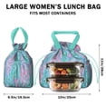 thumbnail image 5 of Boho Bohemia Flower Drawstring Lunch Bag Women - Drawstring Lunch Bag Insulated for Work Office - Stain-Resistant Large Lunchbags for Women with Multi-Pockets, 5 of 6