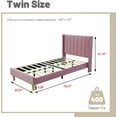 thumbnail image 3 of AGARTT Upholstered Platform Bed Frame Twin Size with Headboard and Footboard/Wooden Slats Support/No Box Spring Needed/Easy Assembly,Pink Velvet, 3 of 9