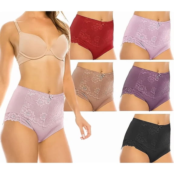 Women's Smooth Microfiber Hi-Waist Full Brief Waist Shaping Brief 12 Pack (M)