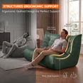 thumbnail image 5 of Homall Floor Sofa Bed, PU Leather Lazy Sofa, 2-Seater Floor Sofa Chair Lounge Chair with 2 Cup Holders for Living Room/Dorm Living Room, Green, 5 of 7