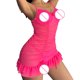 thumbnail image 3 of Gibobby Lencería de encaje Día de San Valentín para mujer Camisón transparente de malla transparente con escote en V profundo para mujer(Rosa caliente, M), 3 of 5