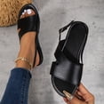 thumbnail image 5 of Wide Width Shoes for Women, Orthopedic Bunion Corrector Sandals,2026 Open Toe Solid Color Casual Summer Walking Sandals,Fashion Breathable Adjustable Hook Loop Straps Flat Beach Sandals, Black 5.5, 5 of 9