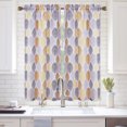 thumbnail image 6 of Haperlare 28" W x 45" L Tier Curtains for Living Room Leaves Printed Light Filtering Half Window Kitchen Cafe Curtains, Yellow/Gray, Set of 2, 6 of 6