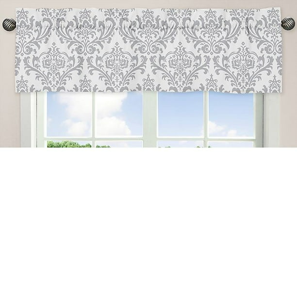 Pink, Gray and White Elizabeth Window Valance