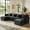 Black, variant on CDCASA L Shaped Couch Set, 3-Seater Modular Sectional Sofa with Movable Ottoman, Deep Seat Couches and Sofas for Living Room, Comfy Cloud Couch with Detachable Cushions, Chenille Green