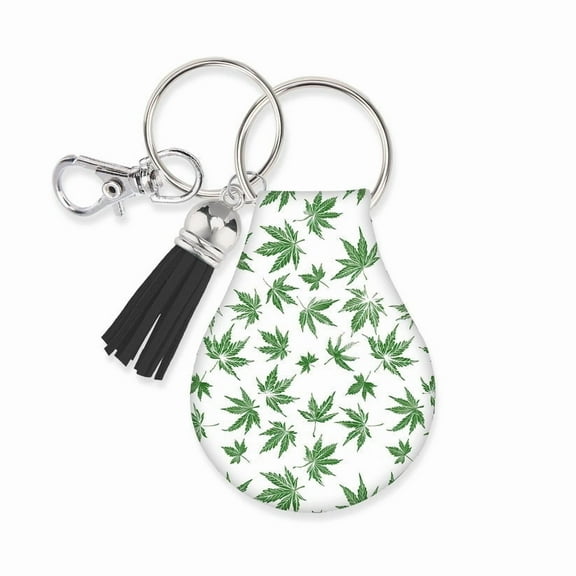 Jolitee Neoprene AirTag Compatible Case Keychain – Durable & Stylish Holder with Secure Ring and Clip, Compatible with Apple AirTag (Weed Pattern)