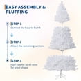 thumbnail image 4 of White Pre-Lit Christmas Tree with 250 Warm White LEDs - 288 Branch Tips, Sturdy Base, Simple Setup, 4 of 5