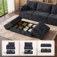 thumbnail image 3 of Modular Cloud Sofa Under-Seat Storage – 108" 3 Seats + 2 Ottomans, Floor-Touching Design, Convertible to L-Shape or Chaise, for Living Room, Apartment, 3 of 12