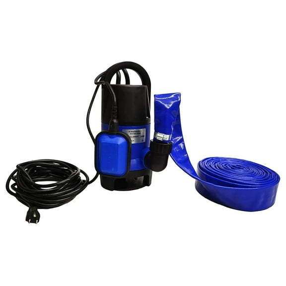 Submersible Drain Pump 2000 GPH with 25' Hose - Sump Pump Kit for Pools, Hot Tubs, Ponds & Flooded Areas - Automatic Shutoff & Portable Design Black