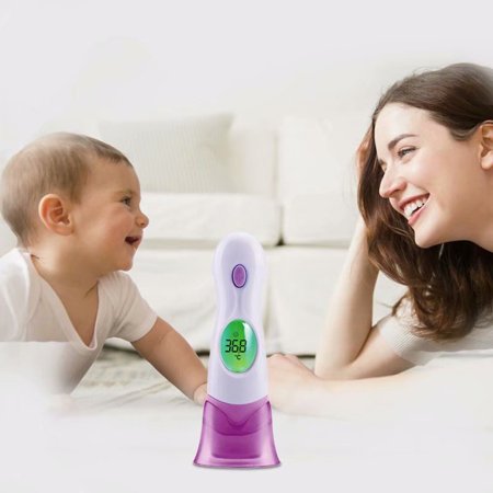 Infrared Ear Thermometer Akoyovwerve Infrared Digital Medical Forehead & Ear Thermometer with LCD Screen for Baby & Adult,Purple ()