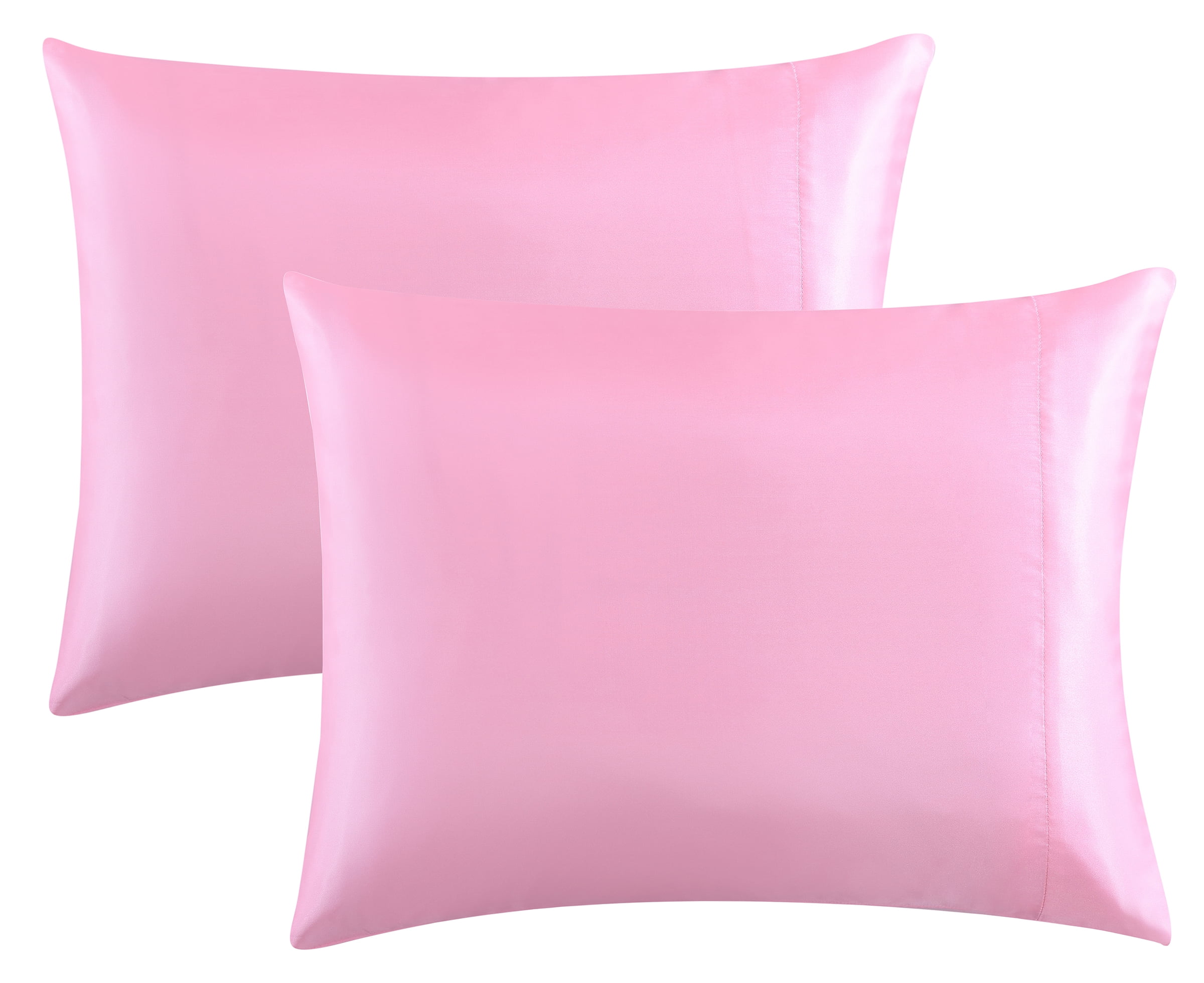 casa Platino King Size Satin Pillowcase Set of 2 Pink Silk Pillow