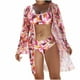 thumbnail image 1 of Trajes de Baño de Bikini de Mujer con Correas Impresas V Sexy Split Set de Tres Piezas, Diseño de Corte Alto para la Piscina de Playa Y las Vacaciones de Verano, 1 of 9