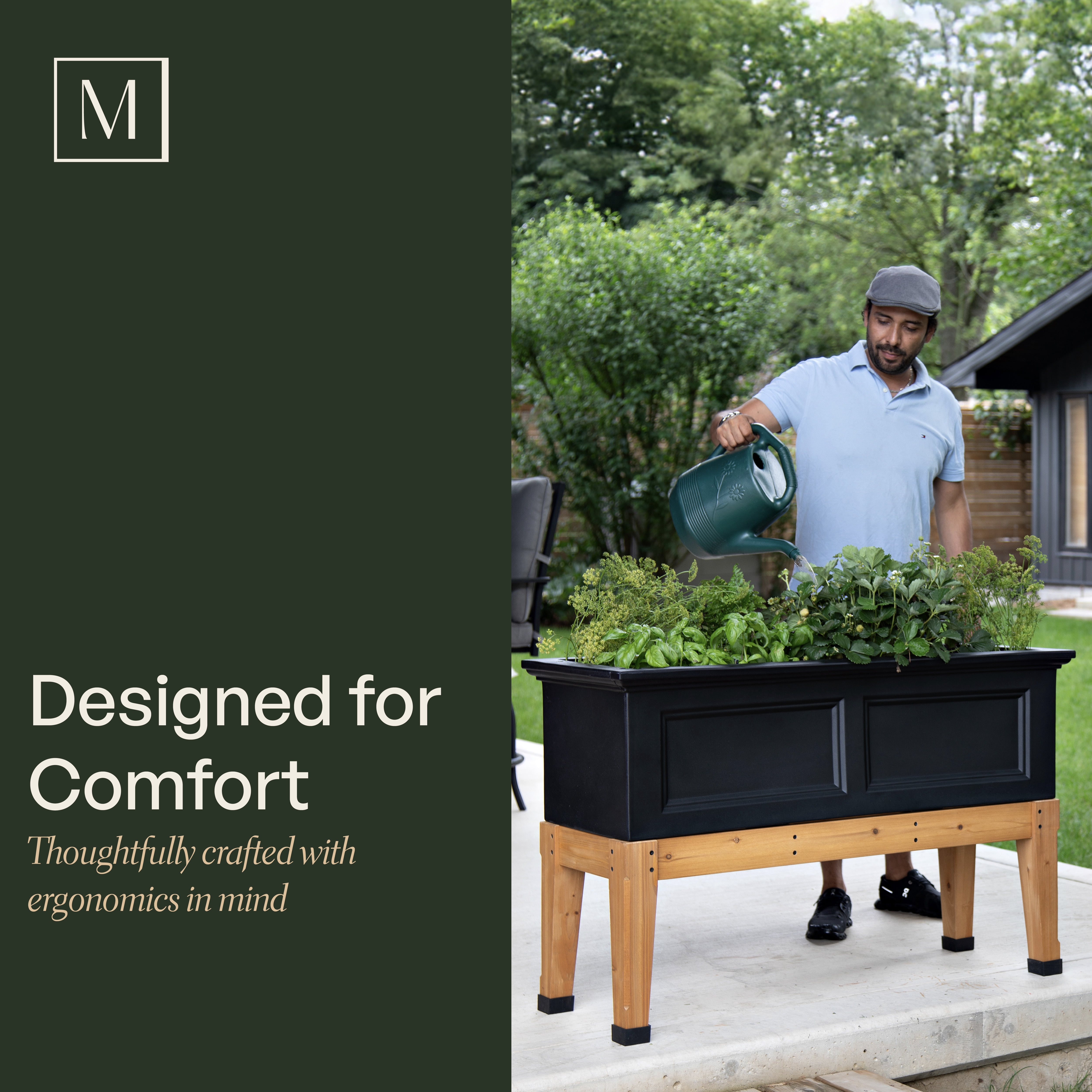 Mayne Fairfield 24" x 24" x 30" Square White Self Watering Elevated Garden Bed Planter