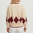 thumbnail image 4 of Erwazi Sweaters Women's Color Block Fall Winter V Neck Long Sleeve Warm Soft Knitted Pullover, 4 of 8