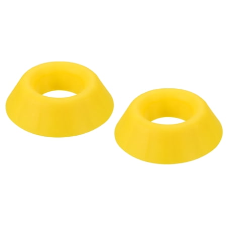 Uxcell Round Plastic Ball Display Stand Holder for Sports Basketball Football Yellow 2 Pack