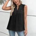 thumbnail image 5 of FDGIU Women's Ruffle V Neck Eyelet Sleeveless Tank Top, Loose Babydoll Curved Hem Summer Casual Camisole Blouse, 5 of 8