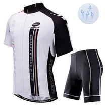 Cycle Shirt Set Short Sleeve,Sponeed MTB Cycling wear Jersey Shirts Bike Shorts White M