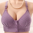 thumbnail image 6 of Qwertyu Daisy Bras for Older Women, Comfortable Convenient Front Close Button Cotton Bras for Older Women No Underwire Purple 46, 6 of 7