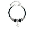 thumbnail image 2 of Delight Jewelry Silvertone Mini Handcuffs Godmother Celtic Knot Leather Bead Bracelet, 7"+2" Extender, 2 of 4