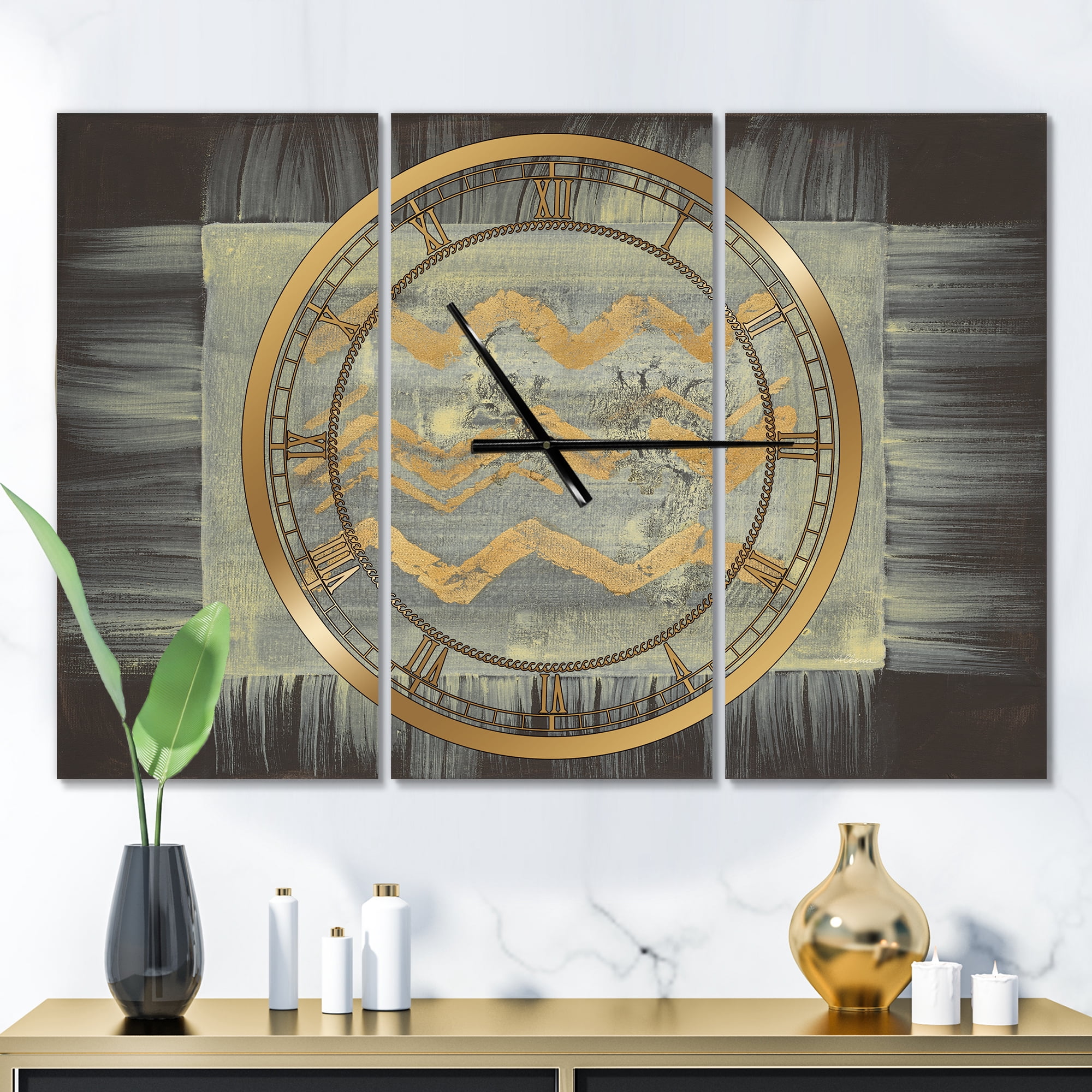 Designart 'Galm Abstract I' Modern wall clock
