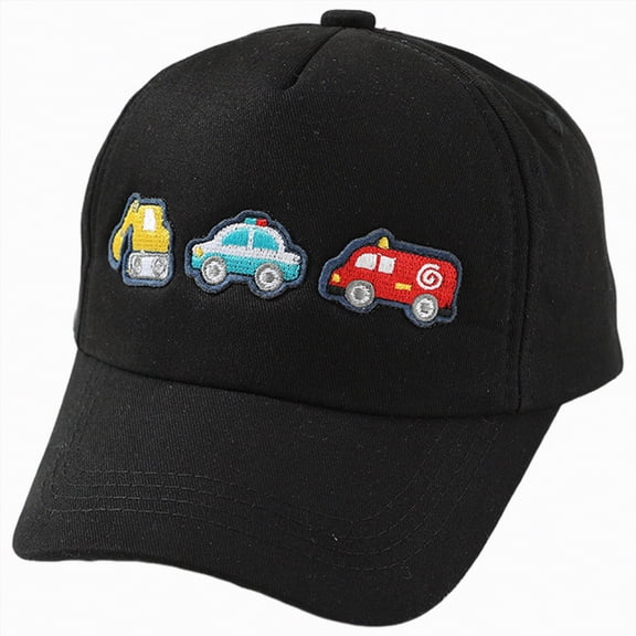 Ccpelsie Kids Baseball Hat Toddler Boy Girl Sun Protection Hat Cotton Hats Sun Hat for Baby Girls Boys Children(Black,3-8 Years)