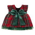 thumbnail image 2 of Filles Tout-Petits Robe de Noël Princesse Bowknot Plaid Robes de Soirée Tenues, 2 of 6