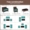 thumbnail image 6 of UDPATIO 4 Pieces Patio Furniture Sets,Outdoor Conversation Sets,Brown PE Rattan Patio Chairs with Table and Loveseat for Balcony, Porch, Backyard（Turquoise Cushion）, 6 of 8