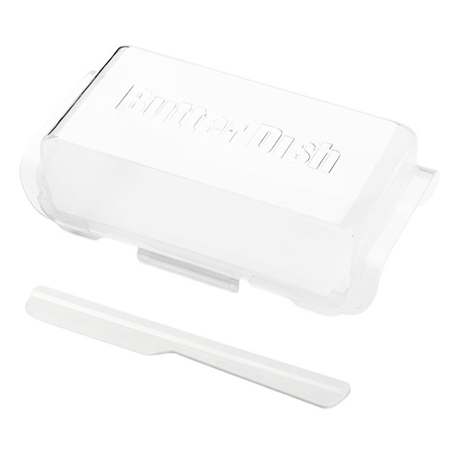 Caja Almacenamiento Queso Plato Mantequilla Hermético Con Espátula para Refrigerador (transparente)