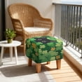 thumbnail image 2 of TSOVTHRID Black Cat Shamrock Print Stretch Ottoman Cover Square Ottoman Slipcovers for Foot Stool & Folding Storage Furniture Cover with Elastic Bottom for Home St. Patrick's Day Decor, 2 of 7