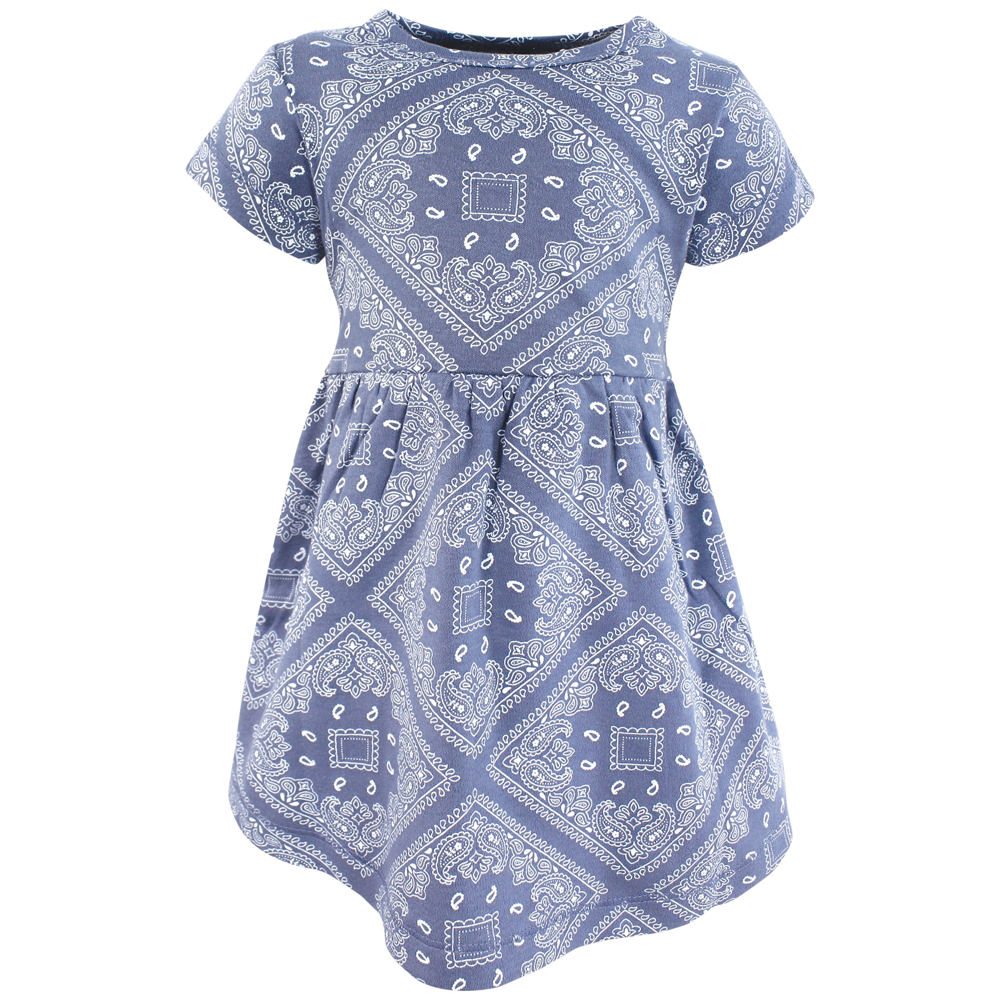 Hudson Baby Girls Cotton Dresses, Pink Horses, 9-12 Months