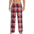 thumbnail image 2 of Kdxio Heart Plaid Print Men's Sleep Pajama Pant Lounge Pants with Pockets, 2 of 8
