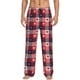 thumbnail image 1 of Balery Heart Plaid Pantalones de pijama para hombre, pijama ultraligero, pantalón de descanso-XX-Large, 1 of 6