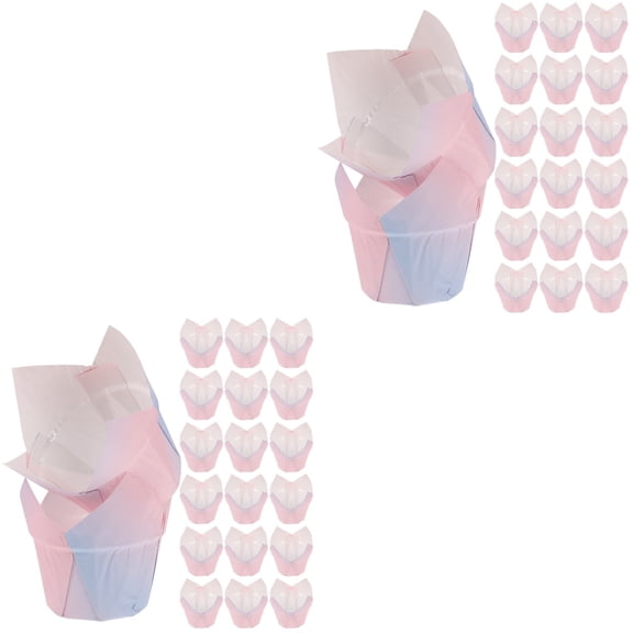 MLINS 100 pcs Tulip Baking Cups Muffin Liners Cupcake Wrapping Liners Baking Supplies