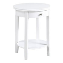 Pemberly Row One-Drawer End Table with Shelf in White Wood Finish