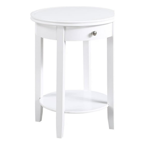 Pemberly Row One-Drawer End Table with Shelf in White Wood Finish
