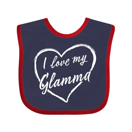 

Inktastic I Love My Glamma in White Chalk Heart Gift Baby Boy or Baby Girl Bib