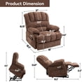 thumbnail image 5 of Trustyue Power Lift Recliner with Heating and Massage, USB and Type-C Ports, Chenille Brown, 5 of 7