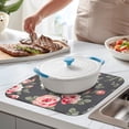 thumbnail image 4 of Microfibre Drying Mat for Kitchen Farmhouse Pink Floral Flowers Green Leaves Dish Drying Drainer Mat Absorbent Pioneer Drying Mat Washing Up for Glass, Plate & Cup 16inch X 18inch, 4 of 7