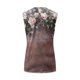 thumbnail image 5 of ICHUANYI Clearance Women Fashion Summer Sexy Fold Printed Regular Lace Sleeveless V Neck Button Top(Coffee, S) ICHUANYI WER2023080904897, 5 of 5