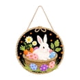 thumbnail image 1 of YWIYIUD 1PC Easter Wreath Rabbit Wooden Front Door Wreath 12 Inch, Easter Rabbit Eggs Wooden Sign, Round Easter Hanging Sign for Holiday Home Door Wall Farmhouse Decorations Indoors Outdoors, 1 of 9