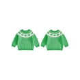 thumbnail image 3 of Loicainy Toddler Baby Irish Knit Sweater 6 9 12 18 24 Months 2T 3T 4T 5T Shamrock Embroidery Crew Neck Long Sleeve Tops, 3 of 10